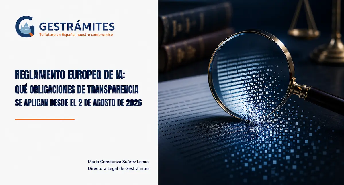 Lupa revelando texto generado por inteligencia artificial, en referencia a las obligaciones de detectabilidad del artículo 50 del Reglamento Europeo de IA