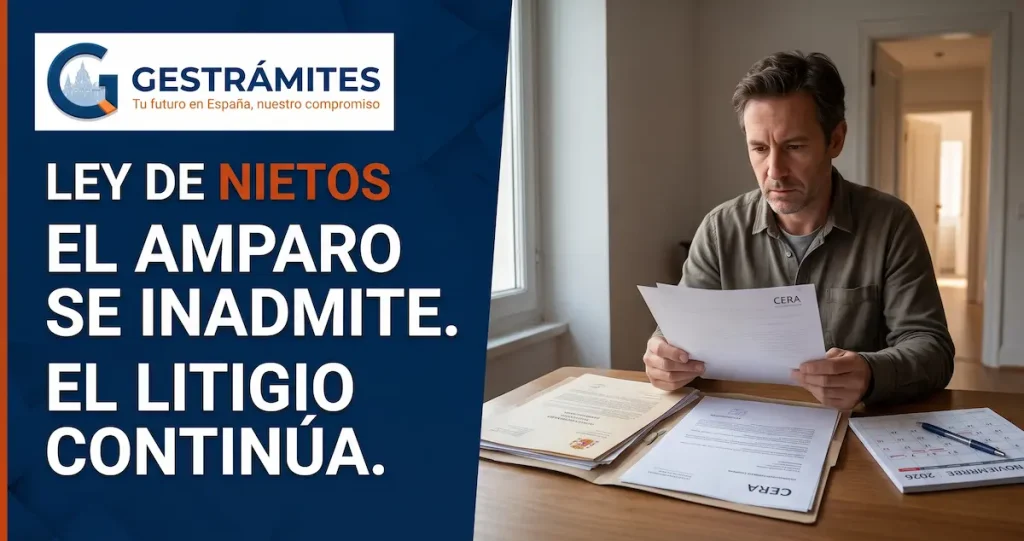 Persona española residente en el extranjero revisa documentación electoral y jurídica tras la inadmisión del amparo del Defensor del Pueblo.